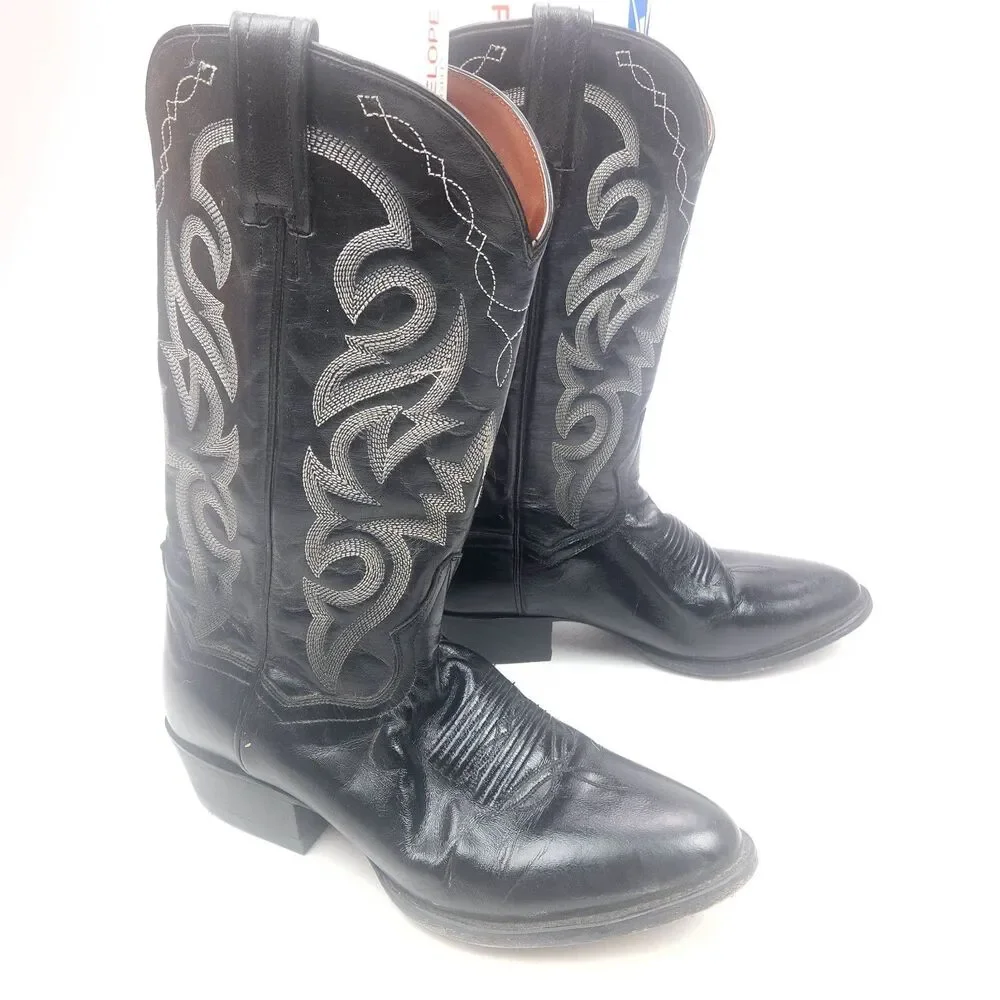 Dan Post Cowboy Boots Mens Size 9 D Western black